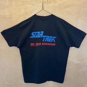 Vintage Star Trek The Next Generation 
Black Double Sided Graphic T Shirt (1992)
